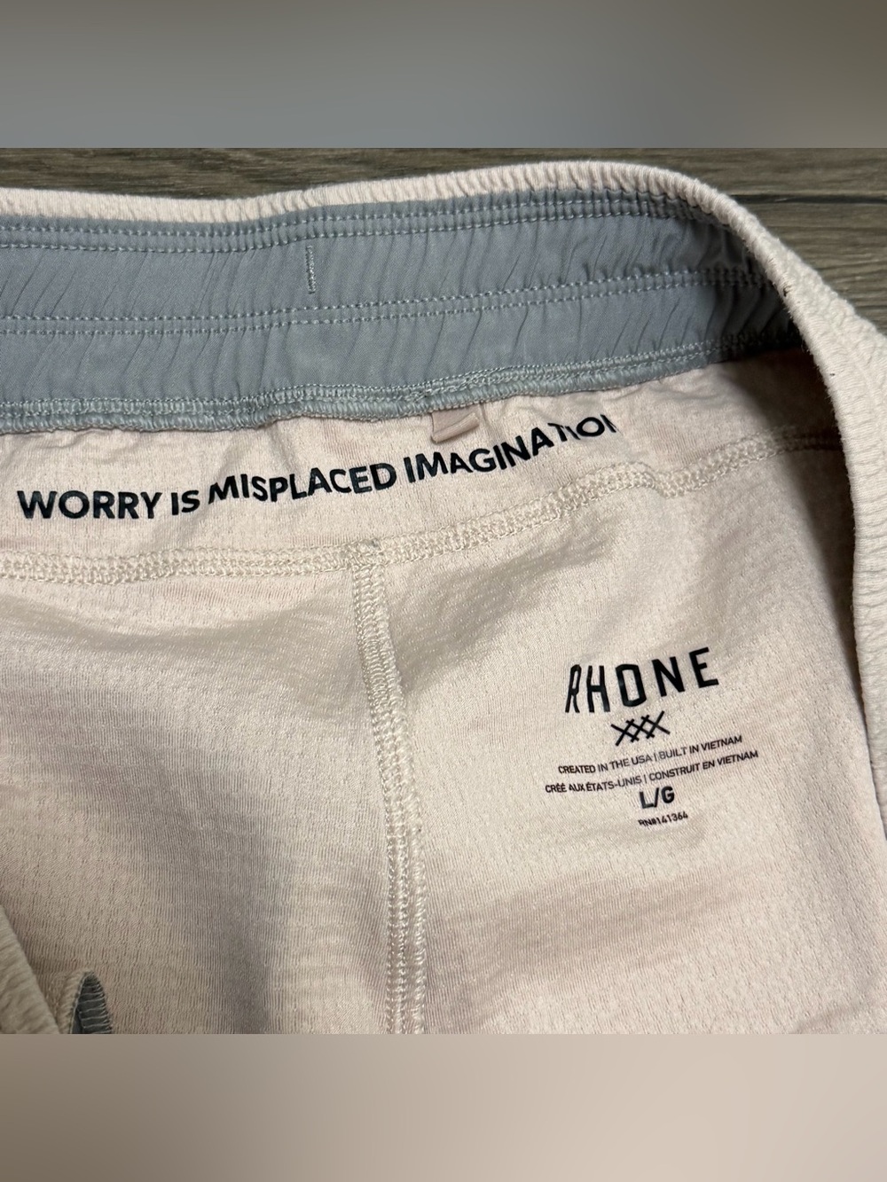 Rhone Mens Tribeca Tech Textured Jogger Pants Beige Style 101630 Sz L - Picture 6 of 9